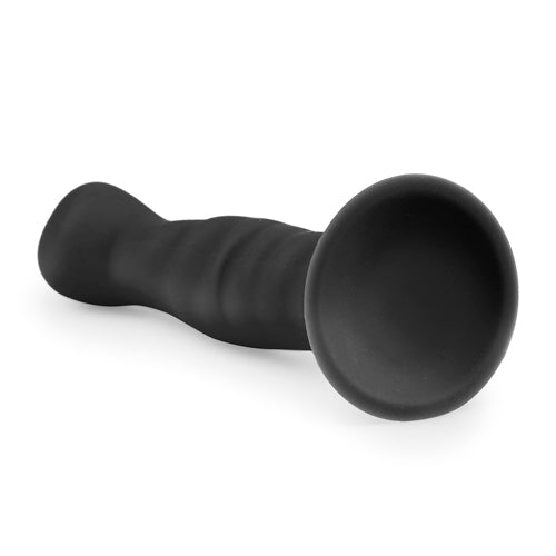 Silicone dildo with suction cup - black