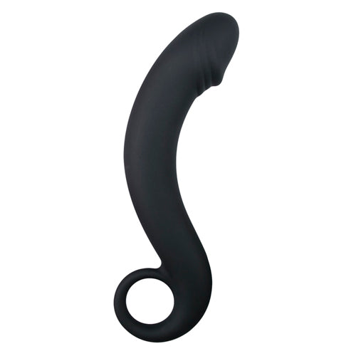 Black silicone prostate dildo