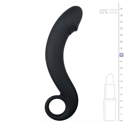 Black silicone prostate dildo