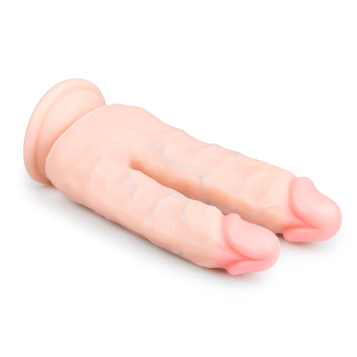 Realistische Dubbele Dildo Met Zuignap - 15 cm