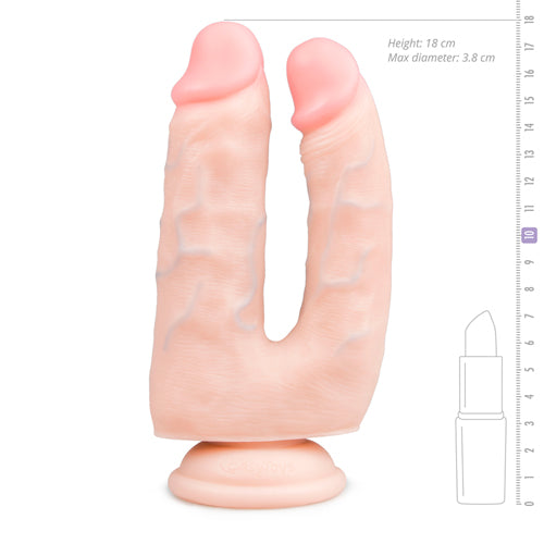 Realistische Dubbele Dildo Met Zuignap - 15 cm