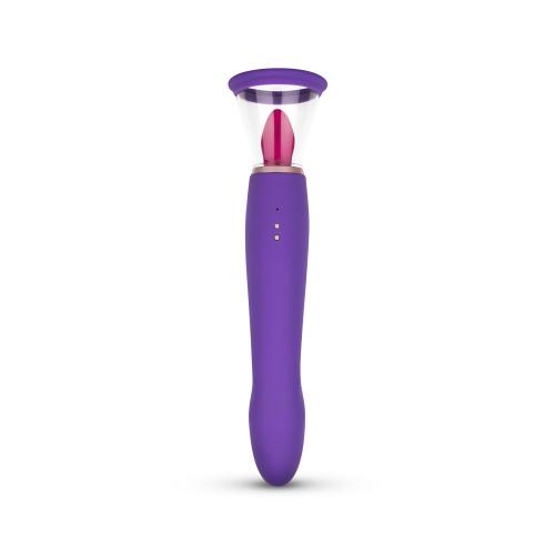 Pleasure Pump With G-Spot Vibrator - Purple