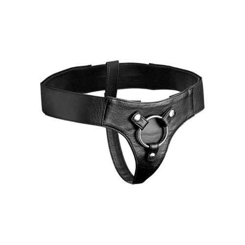 Leather Strap On Harness - Black