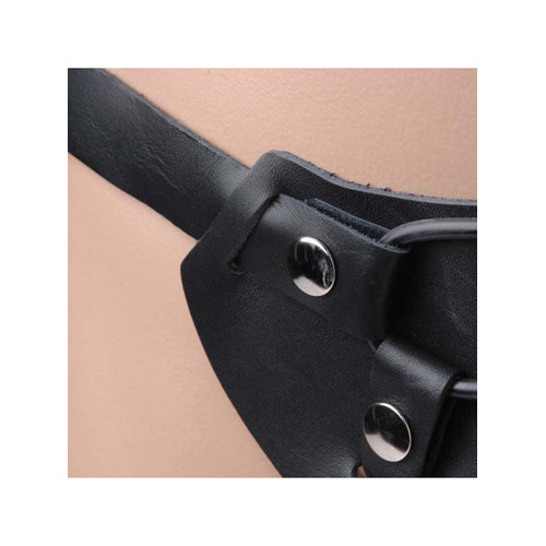 2-Strap Leather Strap-On Harness